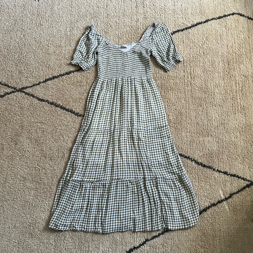 Abercrombie & Fitch Puff Sleeve Gingham Dress M